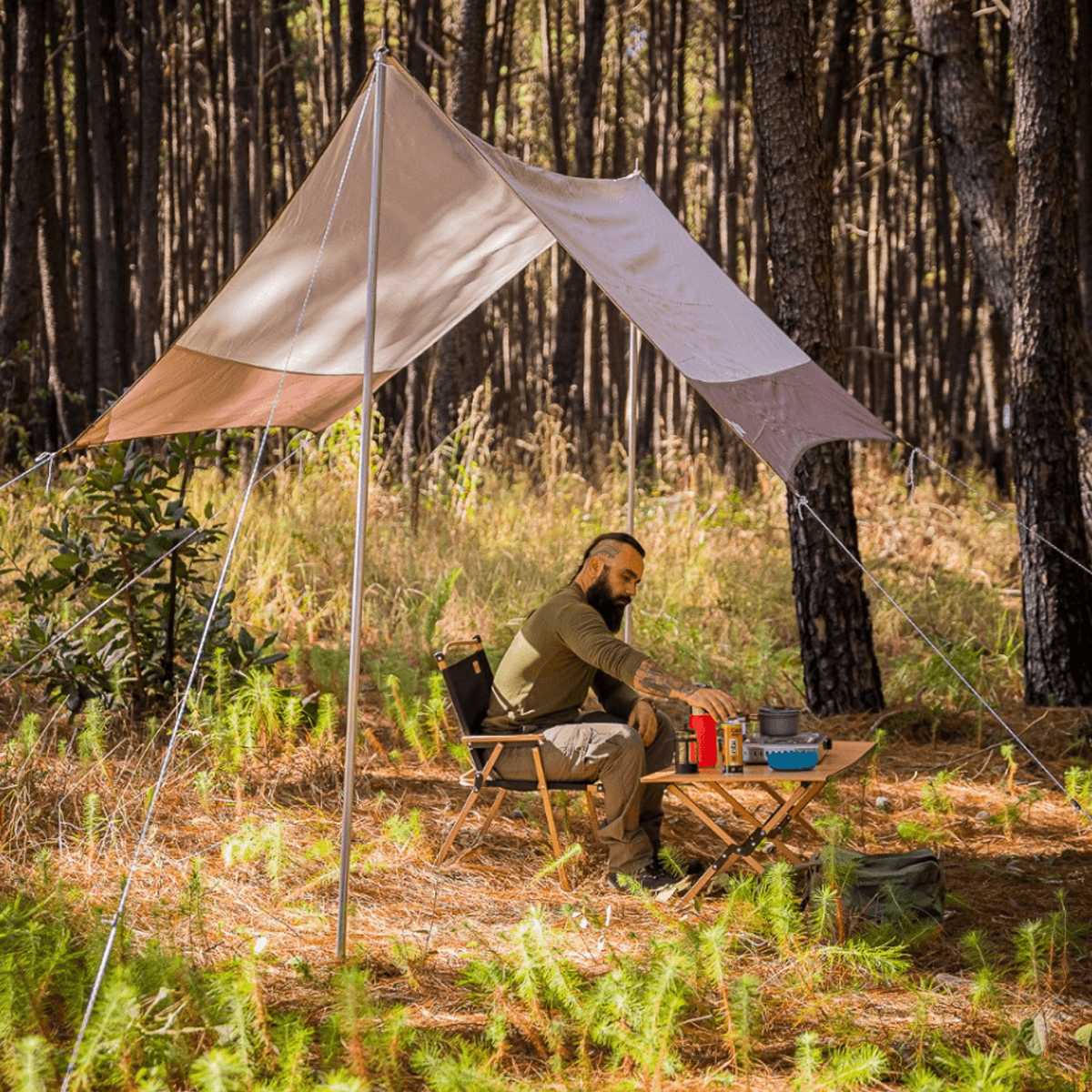 Toldo Tarp Shade em Poliéster Oxford Proteção para Camping e