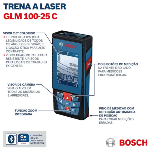 Trena a Laser Bluetooth 100m GLM 100-25 C 0601072Y00 Bosch -423e6666-3b82-4fa1-9481-f924f706c291
