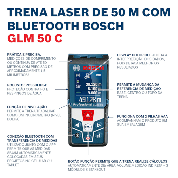 Trena Laser alcance 50 metros com Bluetooth Bosch GLM 50 C -a3ebc30e-e5eb-4318-bc14-e6f6098d40ee