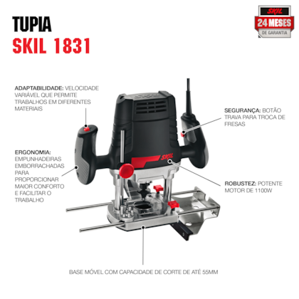 Tupia com 13 acessórios e Maleta 1100W 1831 Skil-881f4415-5d64-4574-8873-49a9e6e9cff5