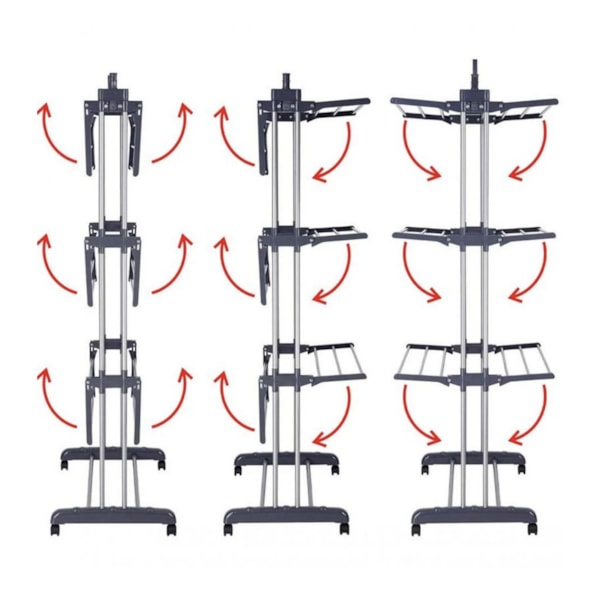 Varal de Chão Dobrável 3 Andares com Cabideiro GH108 Globalmix-de152be1-533c-4500-a3be-6337d7182237