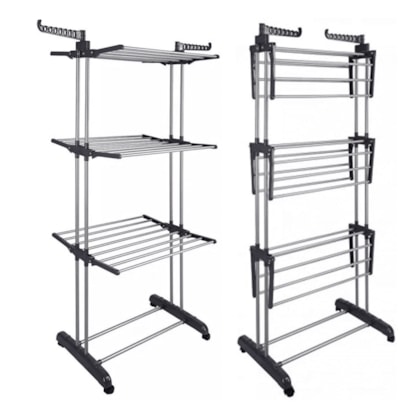Varal de Chão Dobrável 3 Andares com Cabideiro GH108 Globalmix-c651142c-7aec-4076-b4cc-4a0c99442e79
