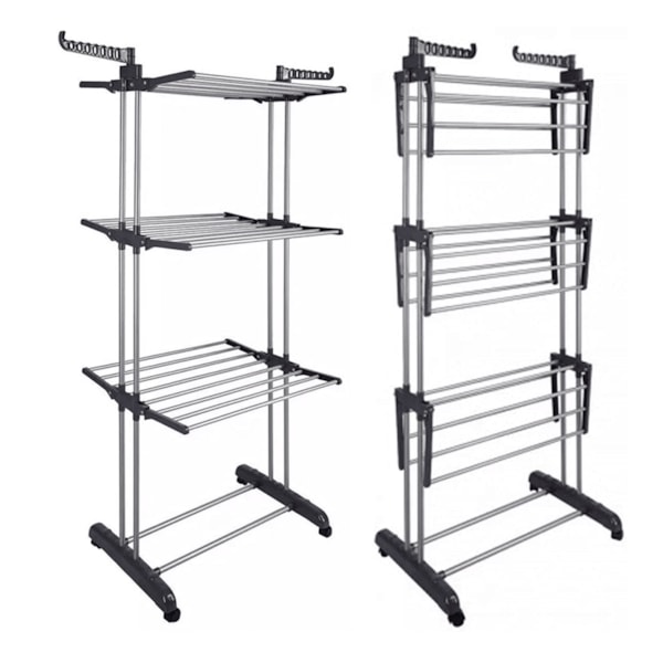 Varal de Chão Dobrável 3 Andares com Cabideiro GH108 Globalmix-e3516a24-fedc-4fb1-b711-a15f30426619