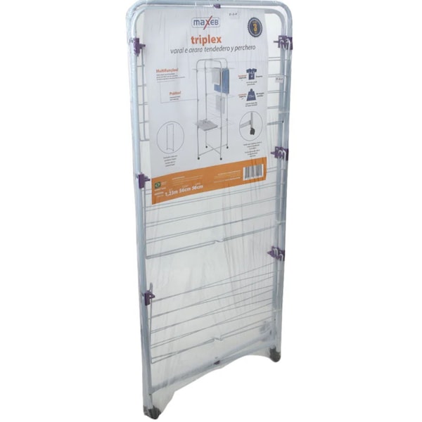 Varal de Chão Em Aço Triplex Com Rodas 1,23m-2b4c1553-537e-4fa9-ae70-7a47f534bda9