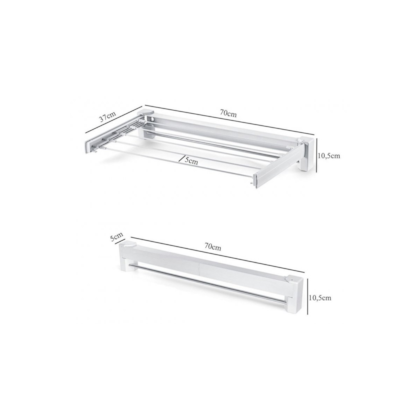 Varal mágico retrátil dobrável de parede 70cm 5 varetas GH109 GLOBALMIX-4d73041d-307e-43da-bd78-9ec5c7bdaba5