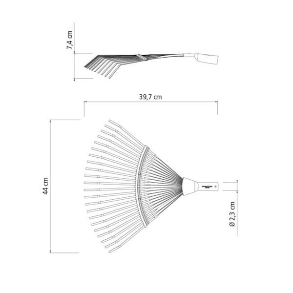 Vassoura Metálica Fixa 22 Dentes Para Jardim Sem Cabo 77837/221 Tramontina -57465ebc-5ae4-4e44-991a-1c44438a5bce